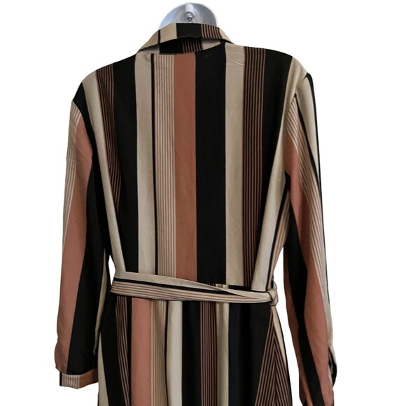 SHEIN FAll Winter Striped Button Down Womens Dress Tall Large - Picture 3 of 11